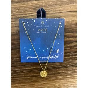 NWT Ladies Beloved and Inspired Aries Gold Zodiac Necklace